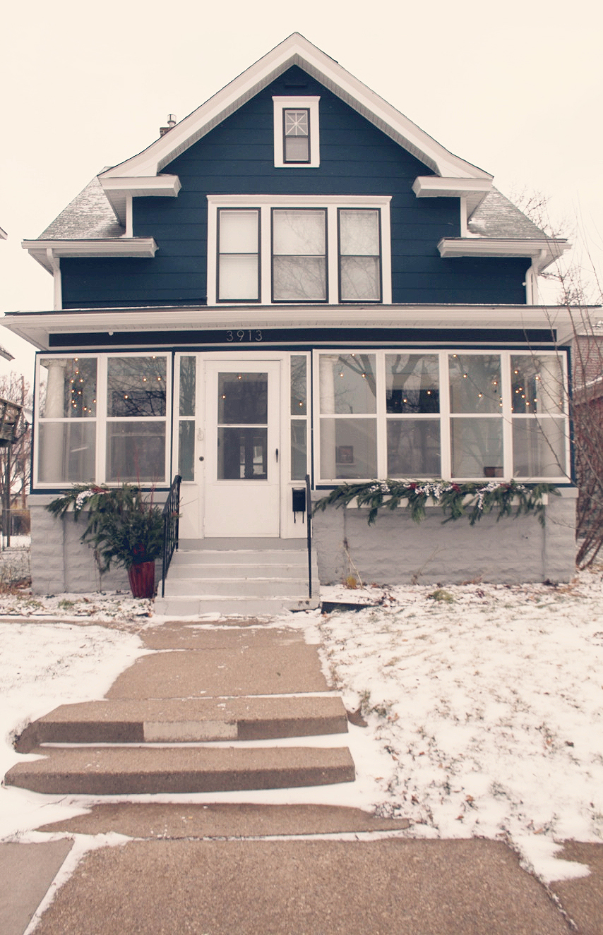 Wintery Blue House