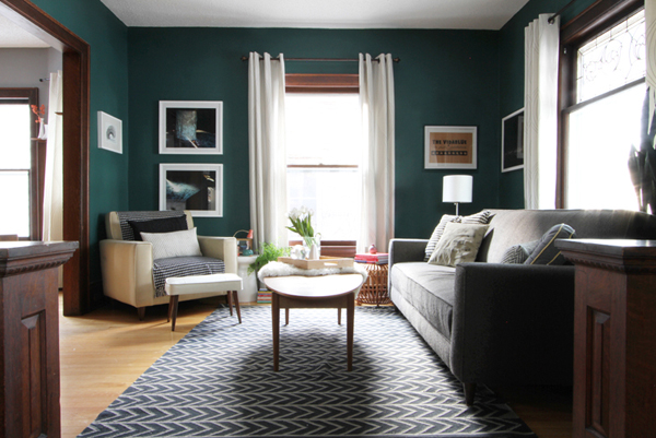 Dark Teal Living Room