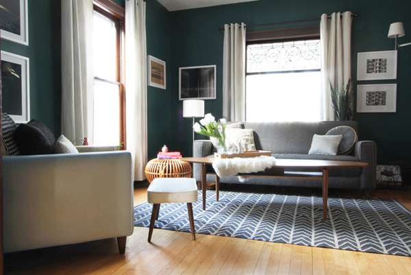 Dark Teal Living Room