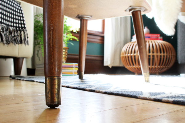 Footstool with Tarnished Brass Legs