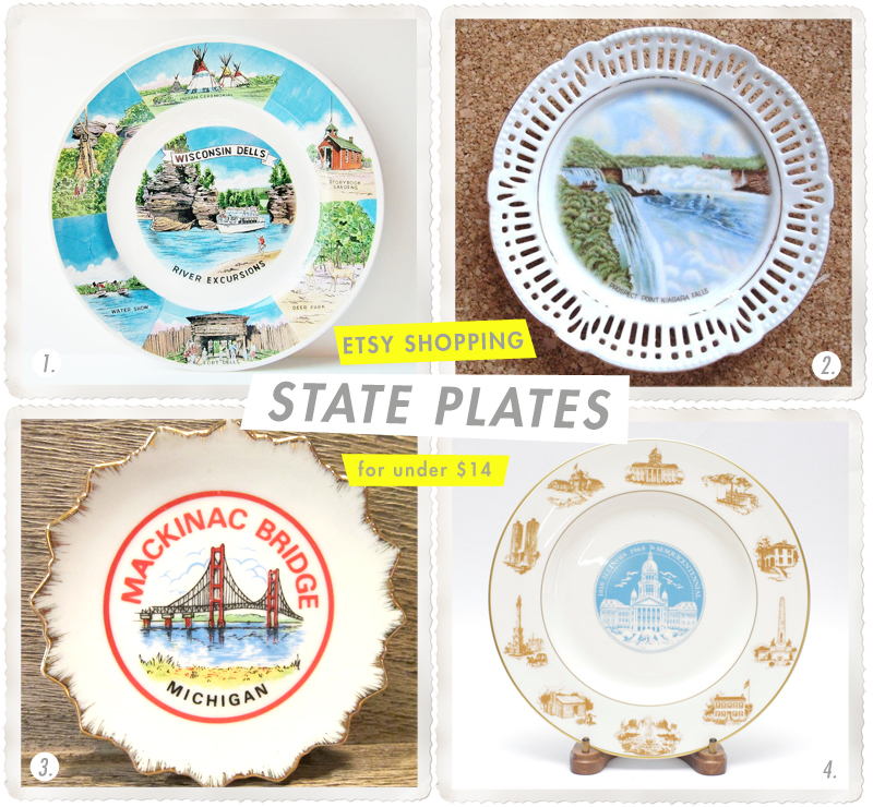 Etsy Finds - Vintage State Plates