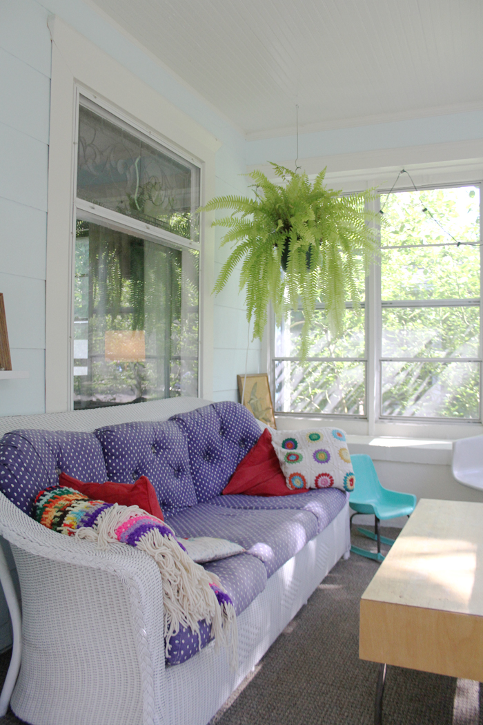 Old Wicker Sofa in the Porch