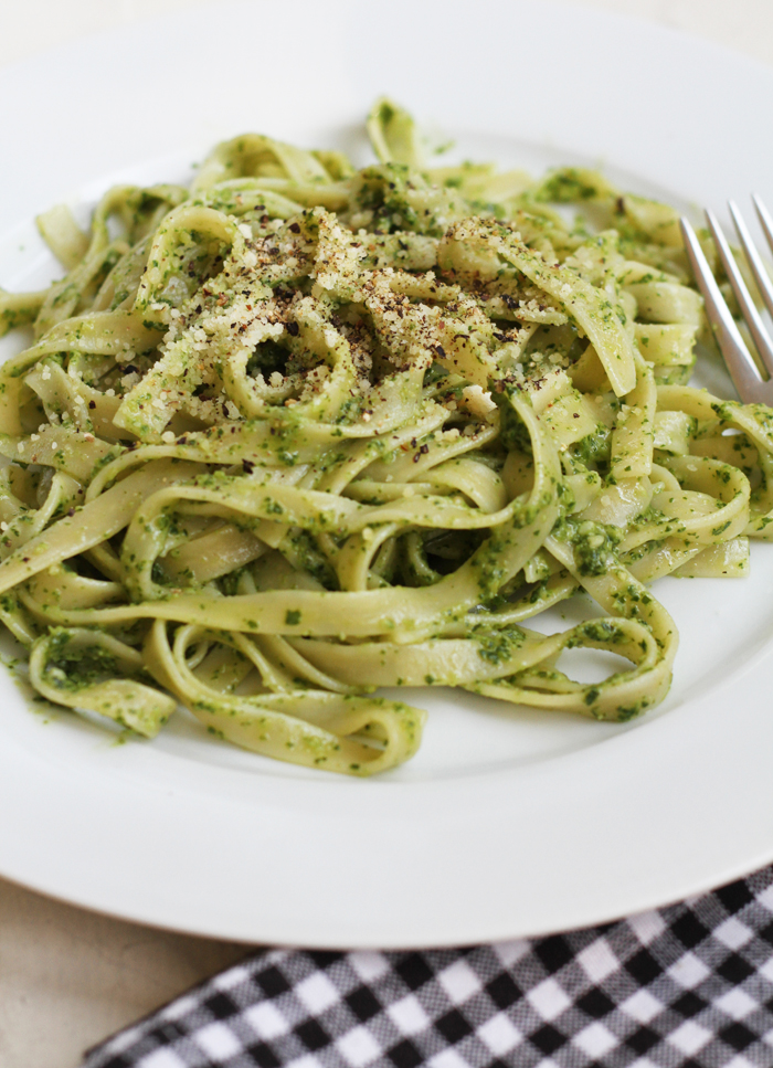 Pasta with Mixed Green Pesto