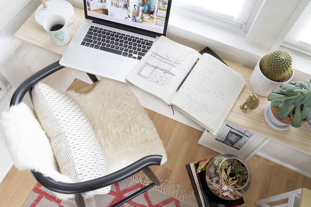 Low Shelf Doubles as Workspace