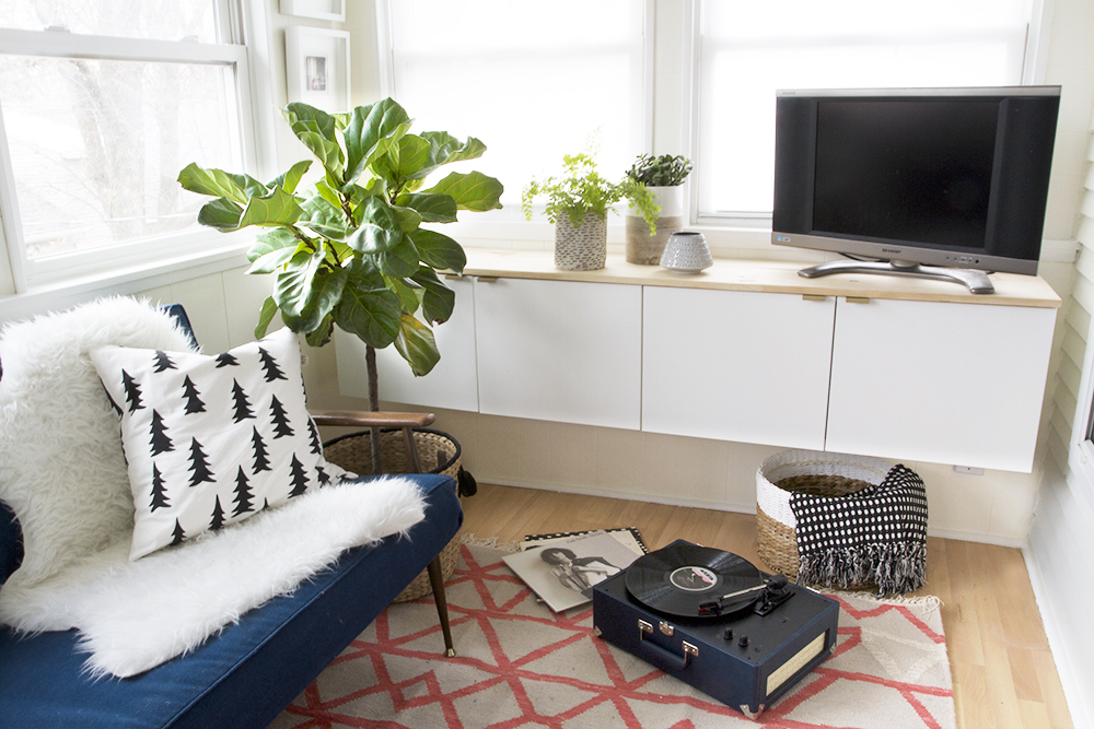 Fauxdenza with Brass Pulls in the Sunroom