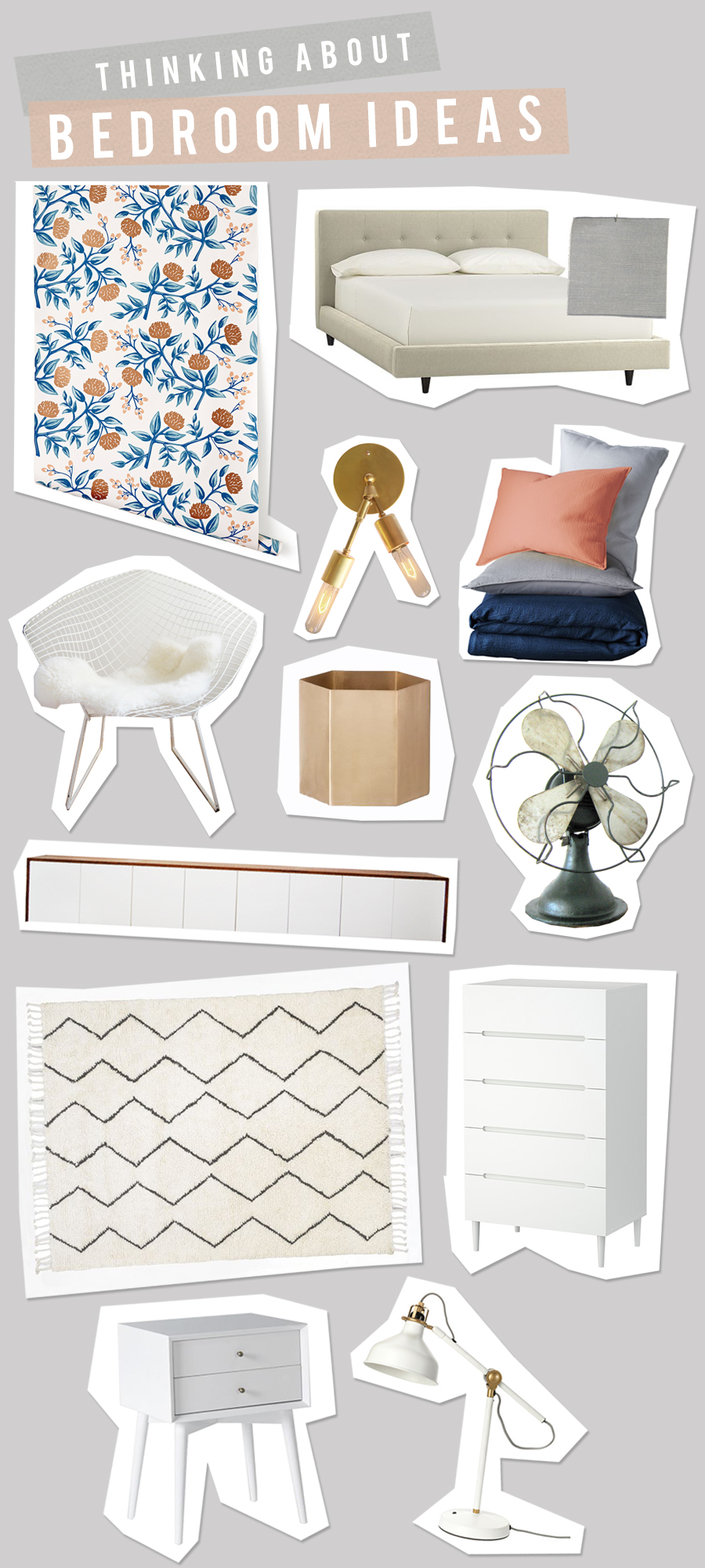 Vintage Modern Bedroom Idea Board