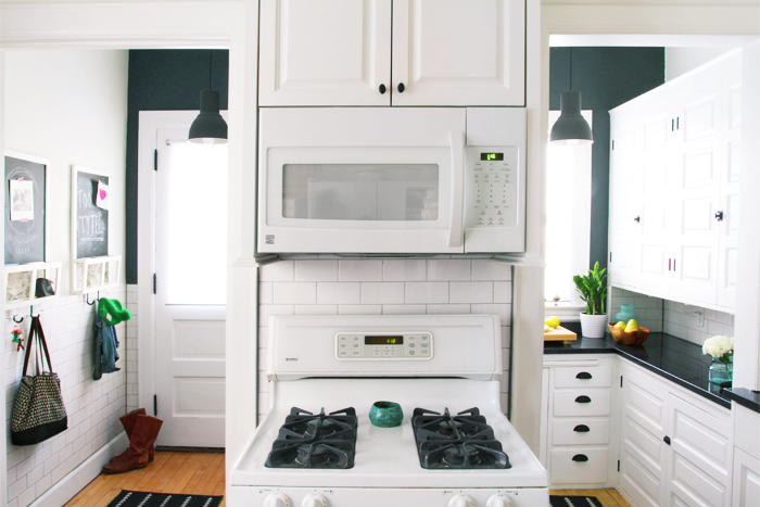 Deuce Cities Henhouse Kitchen Reveal - Black and White Kitchen and Mudroom