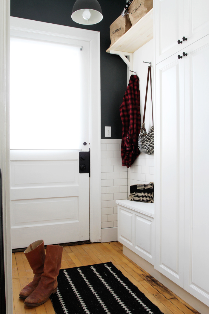 Deuce Cities Henhouse Kitchen Reveal - Subway Tile in the Mudroom, Cabinets and Storage