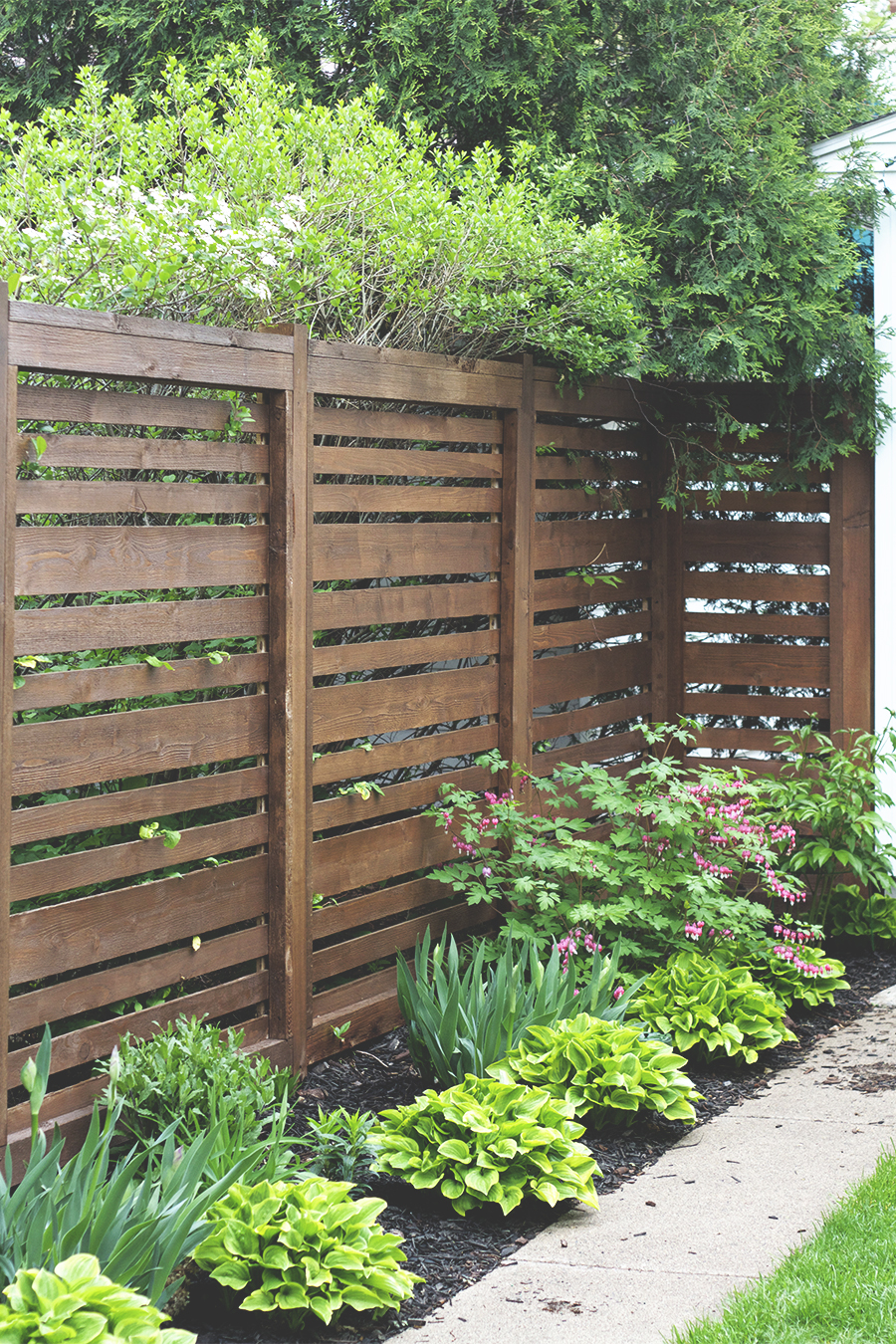 Horizontal Fence Stained Dark Brown