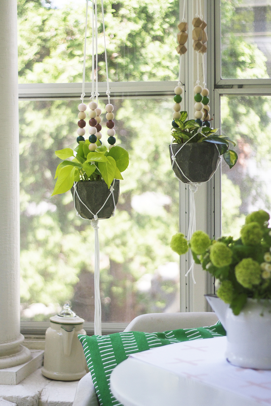 Make a Modern Beaded Macrame Planter