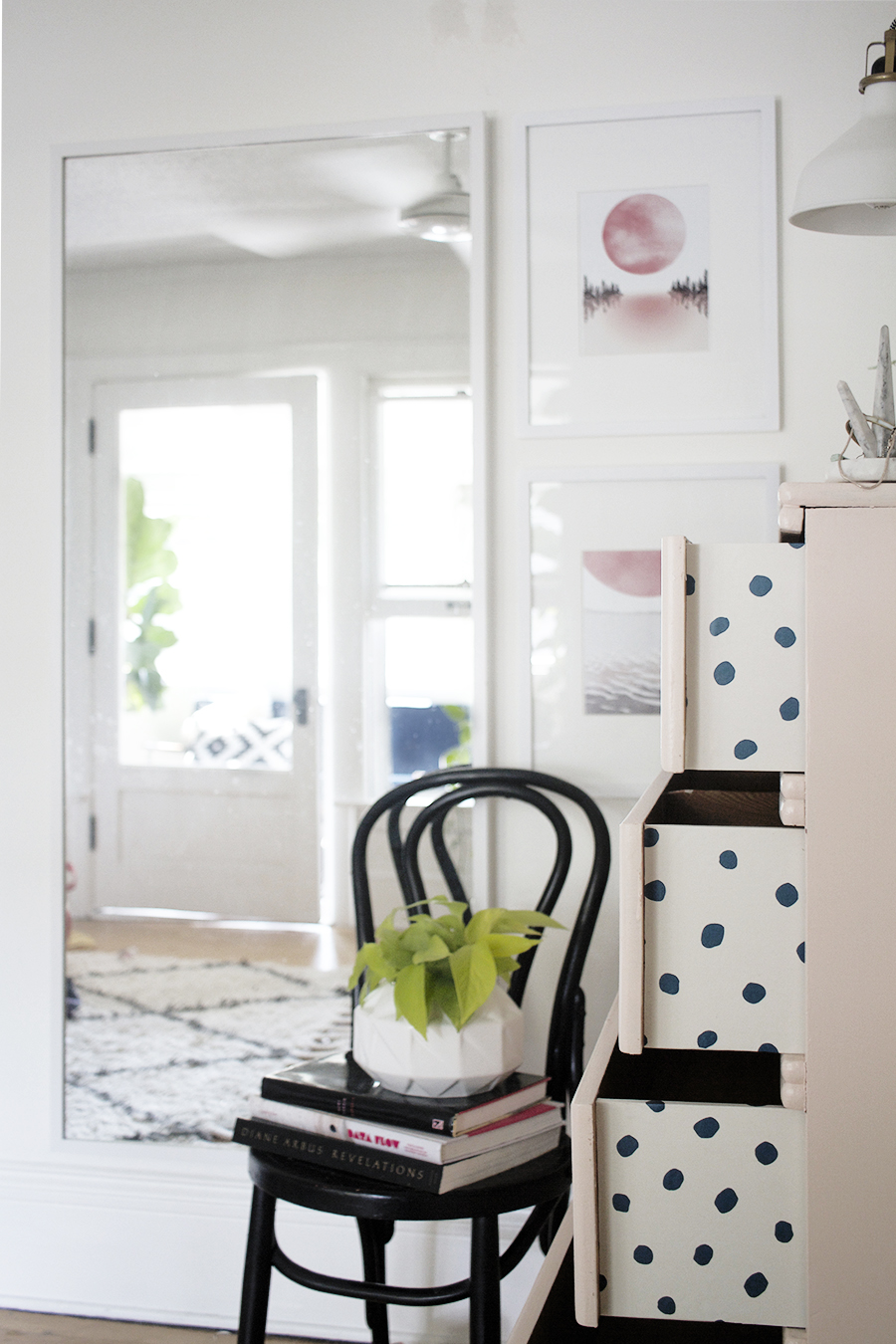 Peekaboo Pattern in a chest of drawers featuring JuJu Wallpaper