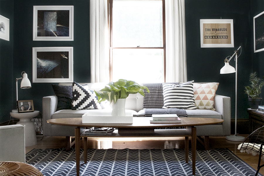 Dark Blue Living Room | Deuce Cities Henhouse