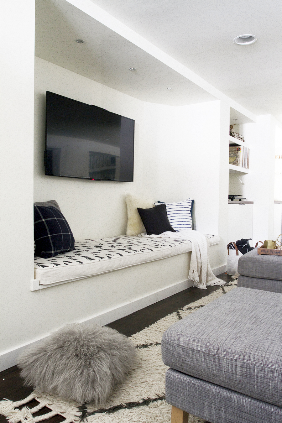 A TV Nook with Bench Seating