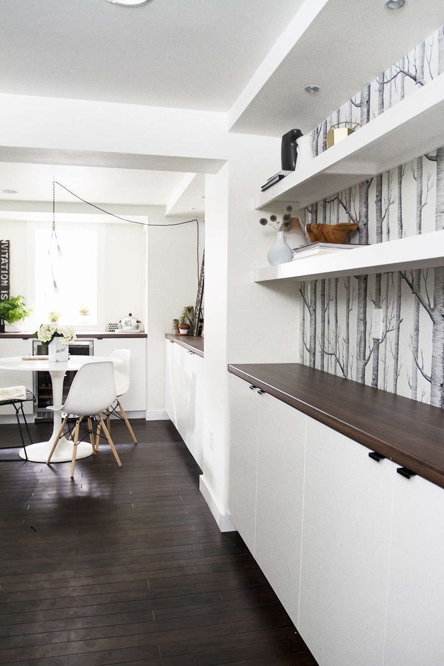 Floating Shelving and Built-In Storage in a Midwestern Basement Remodel