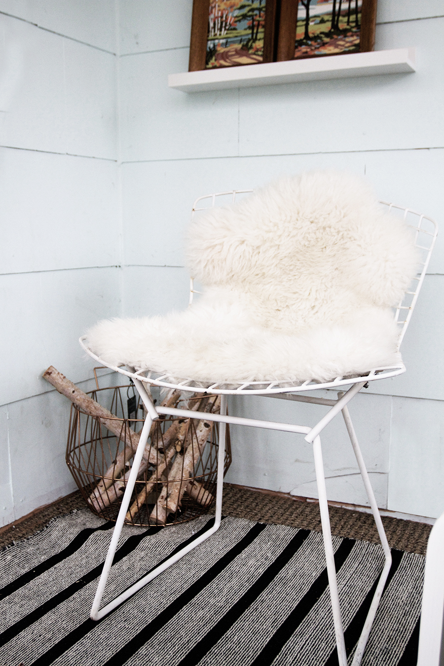 White Bertoia Chairs in the Front Porch