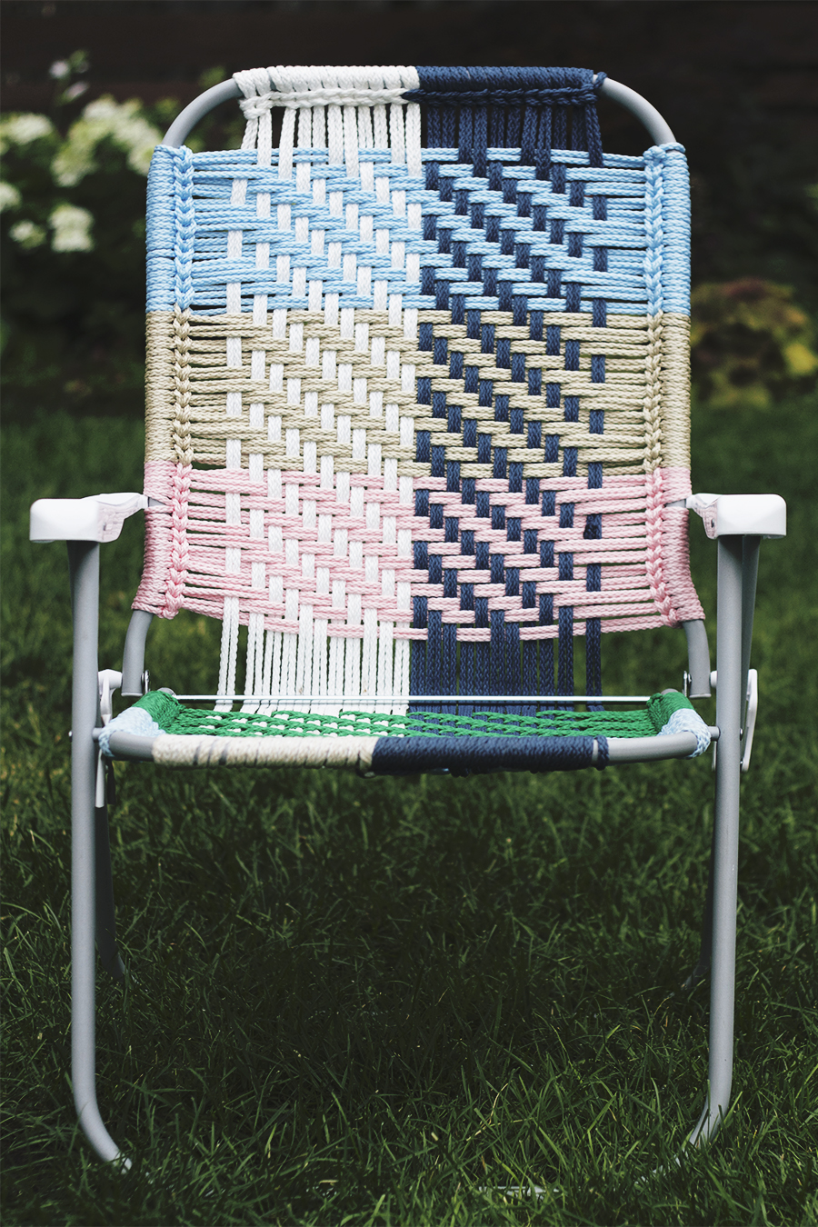 Woven Macrame Folding Lawn Chair