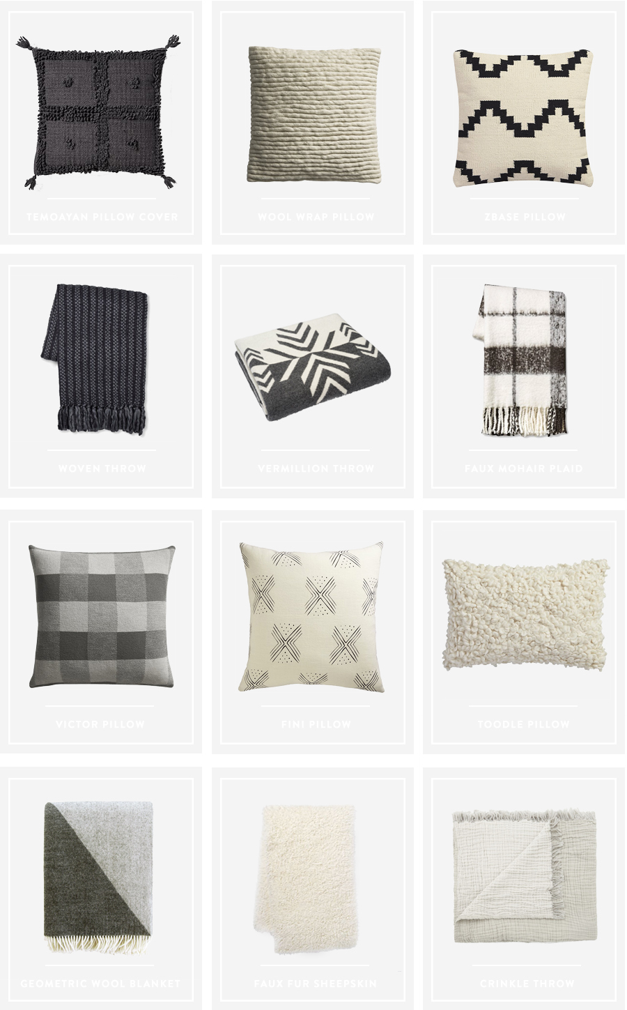 Neutral and Cozy Pillow and Throw Roundup