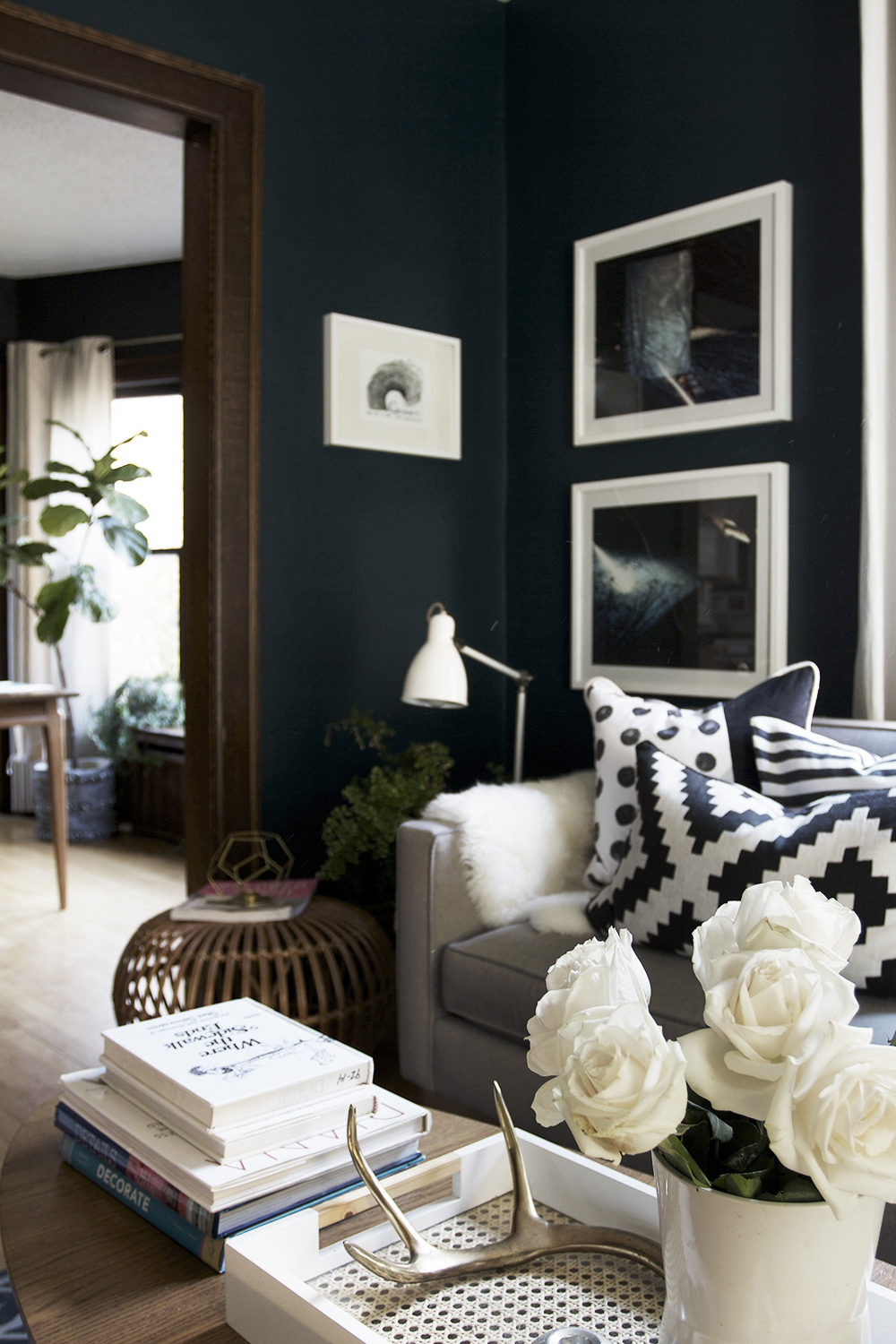 Dark Blue Living Room | Deuce Cities Henhouse