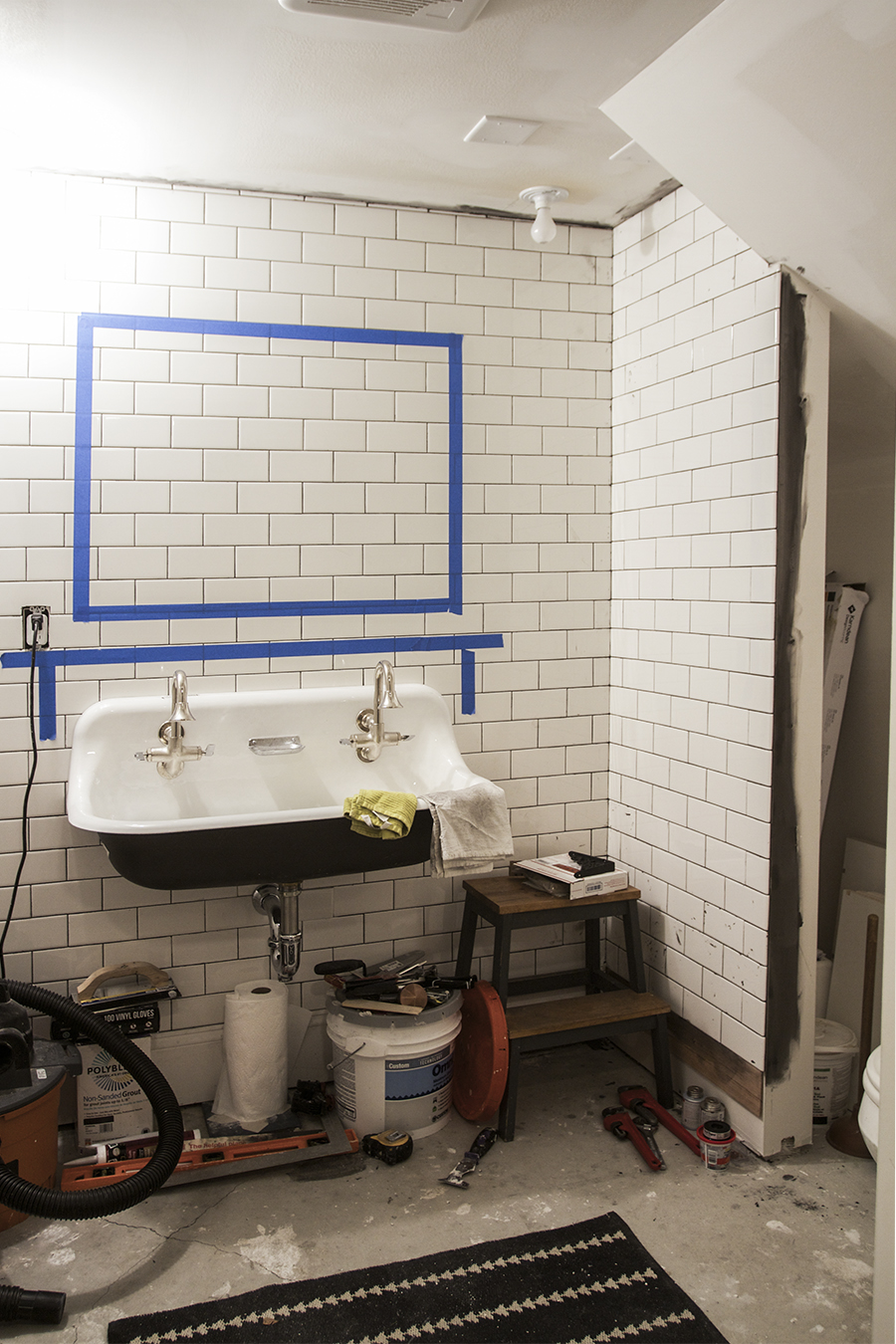 Bathroom Tiling Progress | Deuce Cities Henhouse