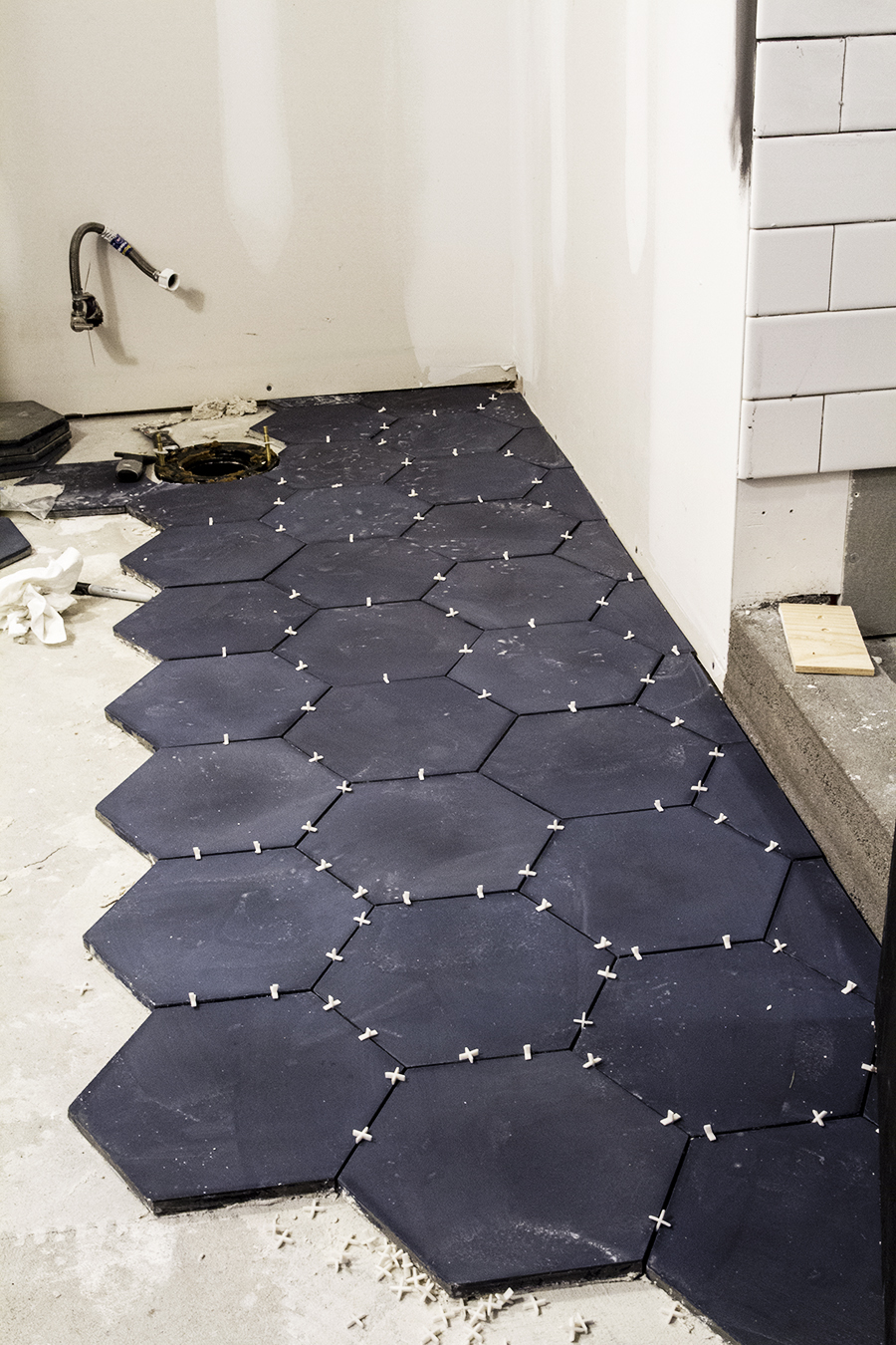 Cement Hexagon Tile by Clé Tile Installation