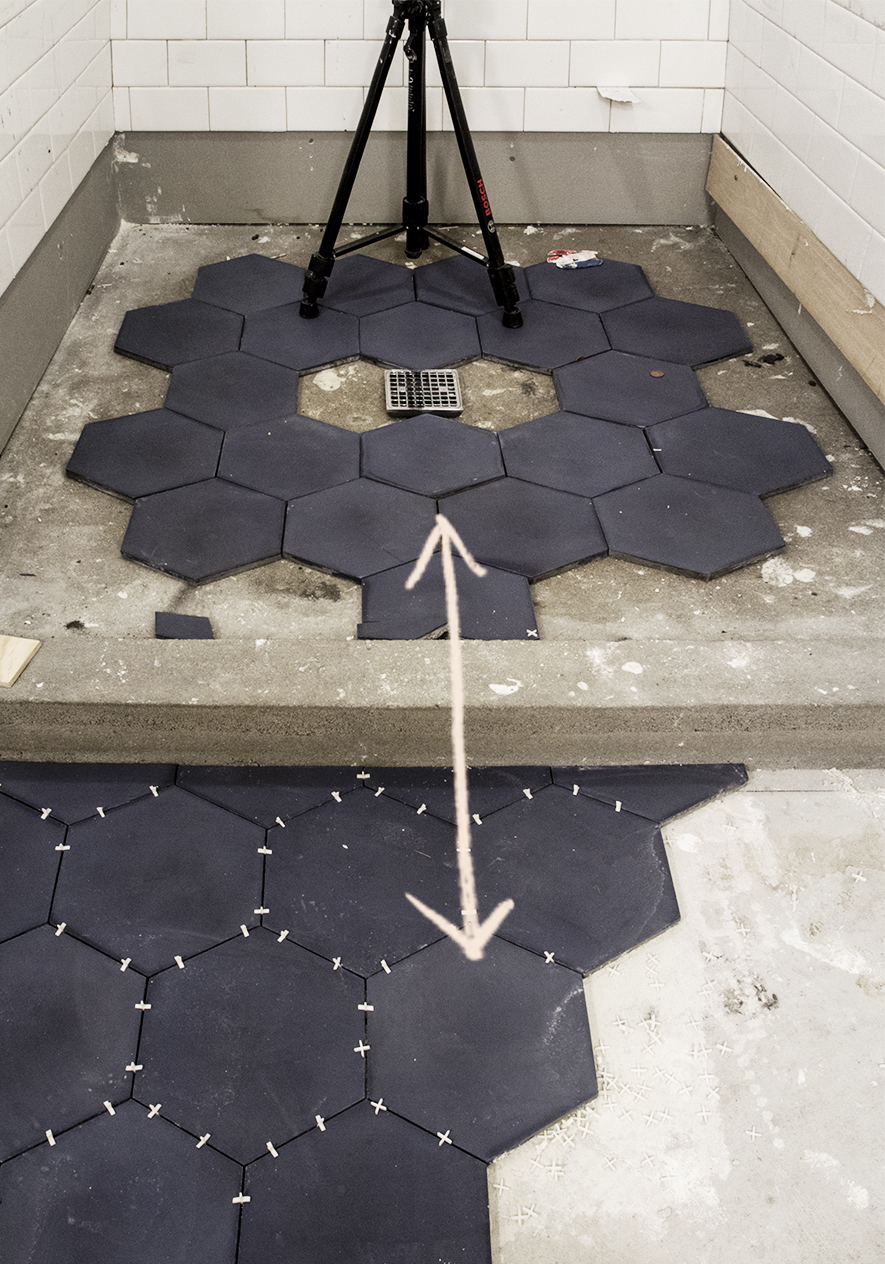 Cement Hexagon Tile by Clé Tile Installation