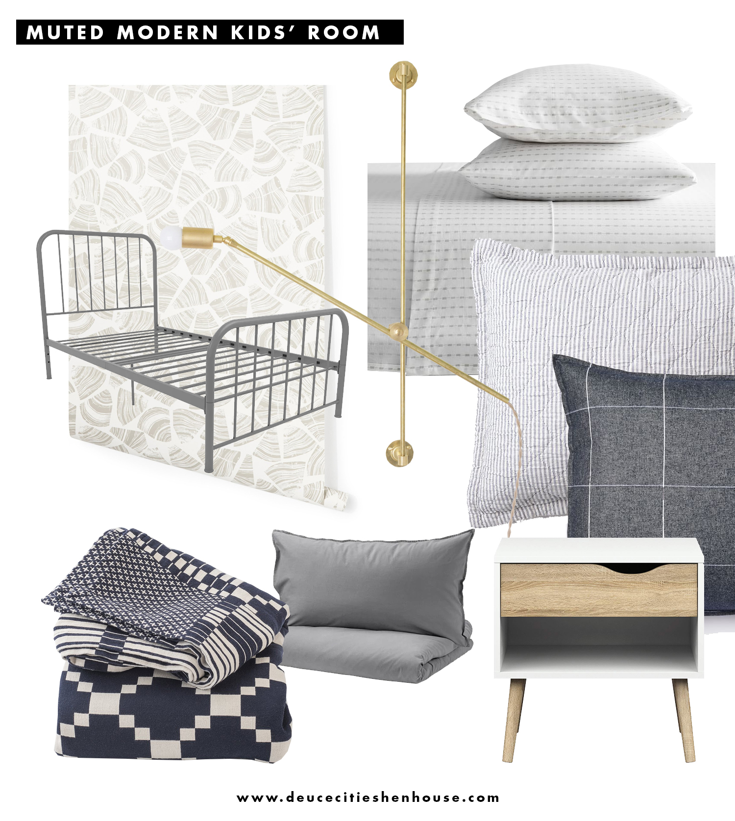 A Plan for The Kids' Shared Bedroom : Modern & Muted - Deuce Cities Henhouse
