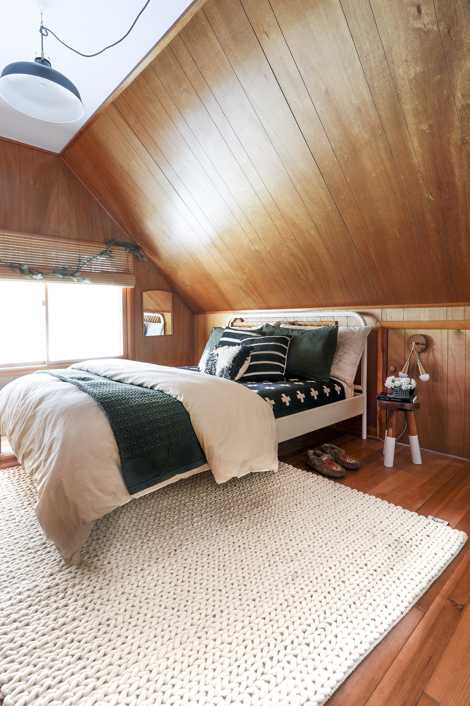 Wood Paneling in our Cabin Bedroom | Deuce Cities Henhouse