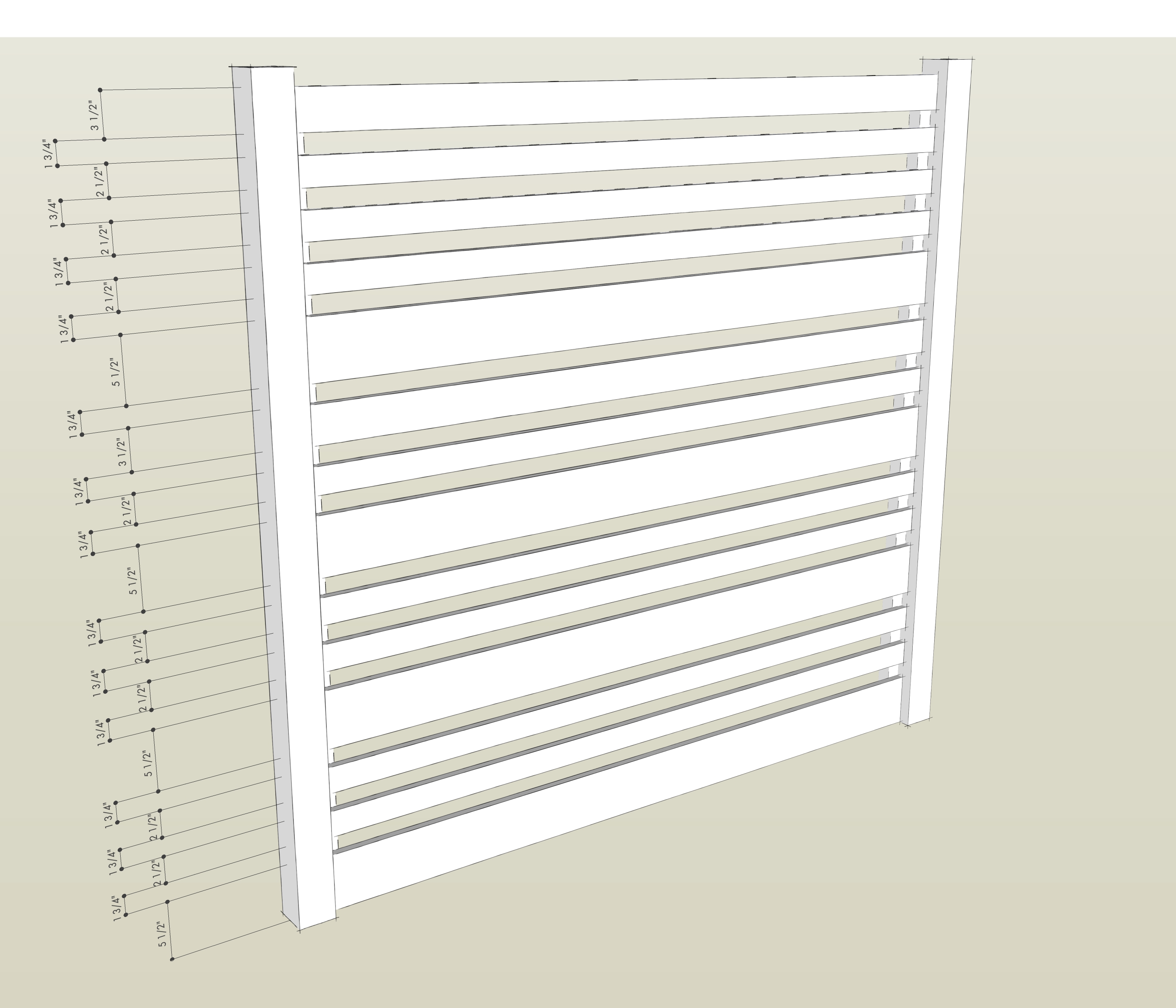 Horizontal Fence with Plans and Dimensions | Deuce Cities Henhouse