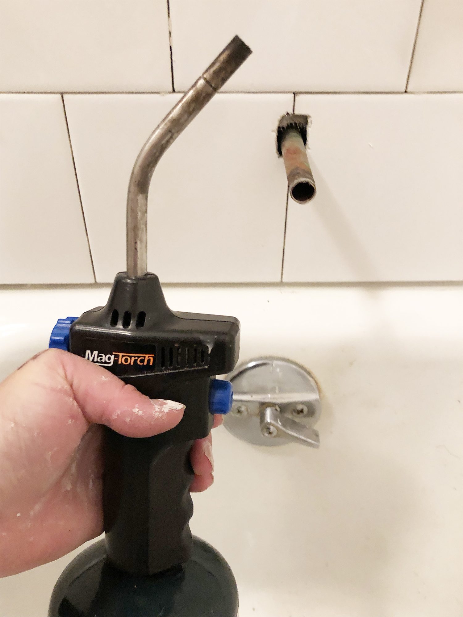 Bathroom Tile Progress at the Cabin