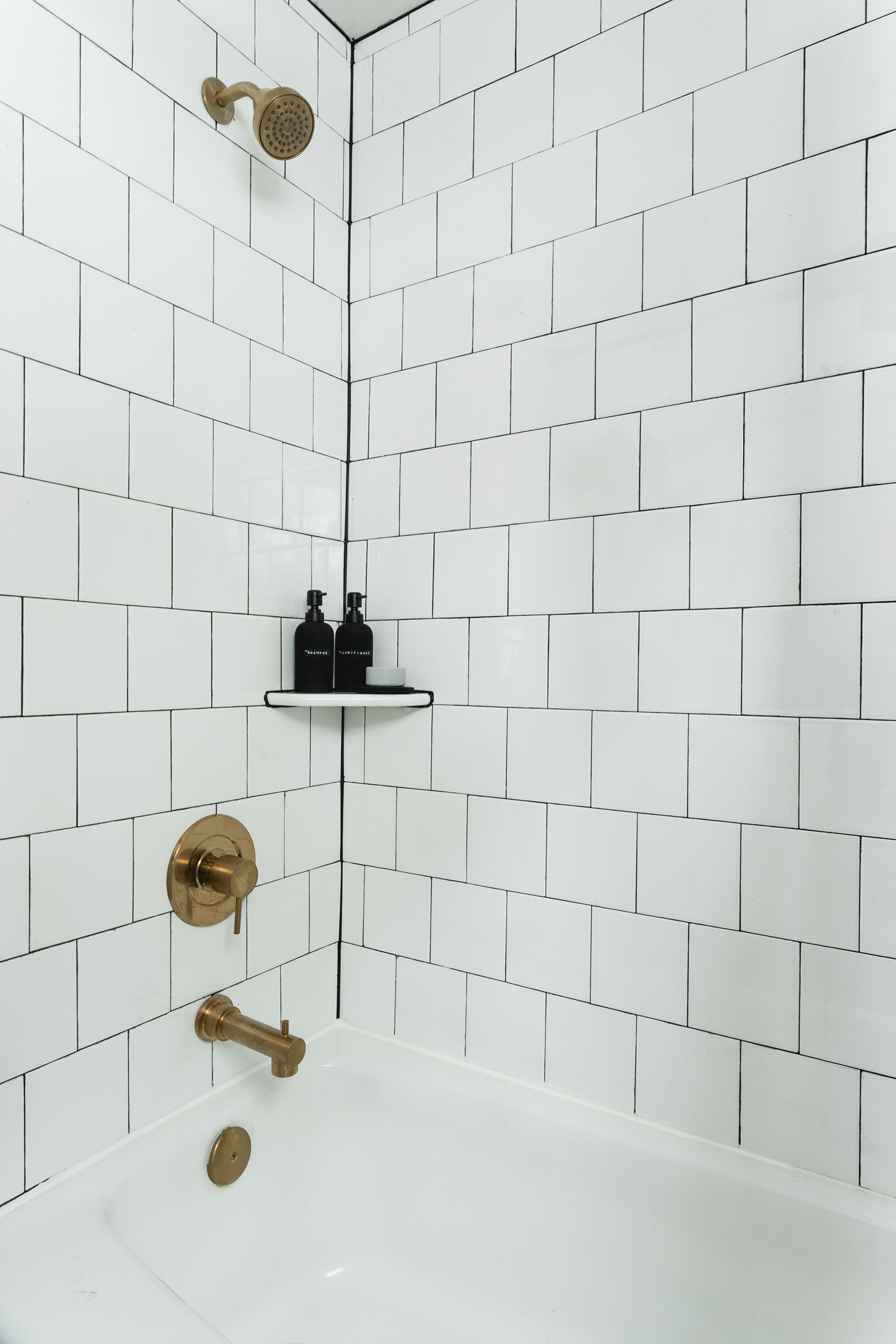 How To Install A Corner Shelf In A Tile Shower Try This : Add a Corner Shelf to your Shower - Deuce Cities Henhouse
