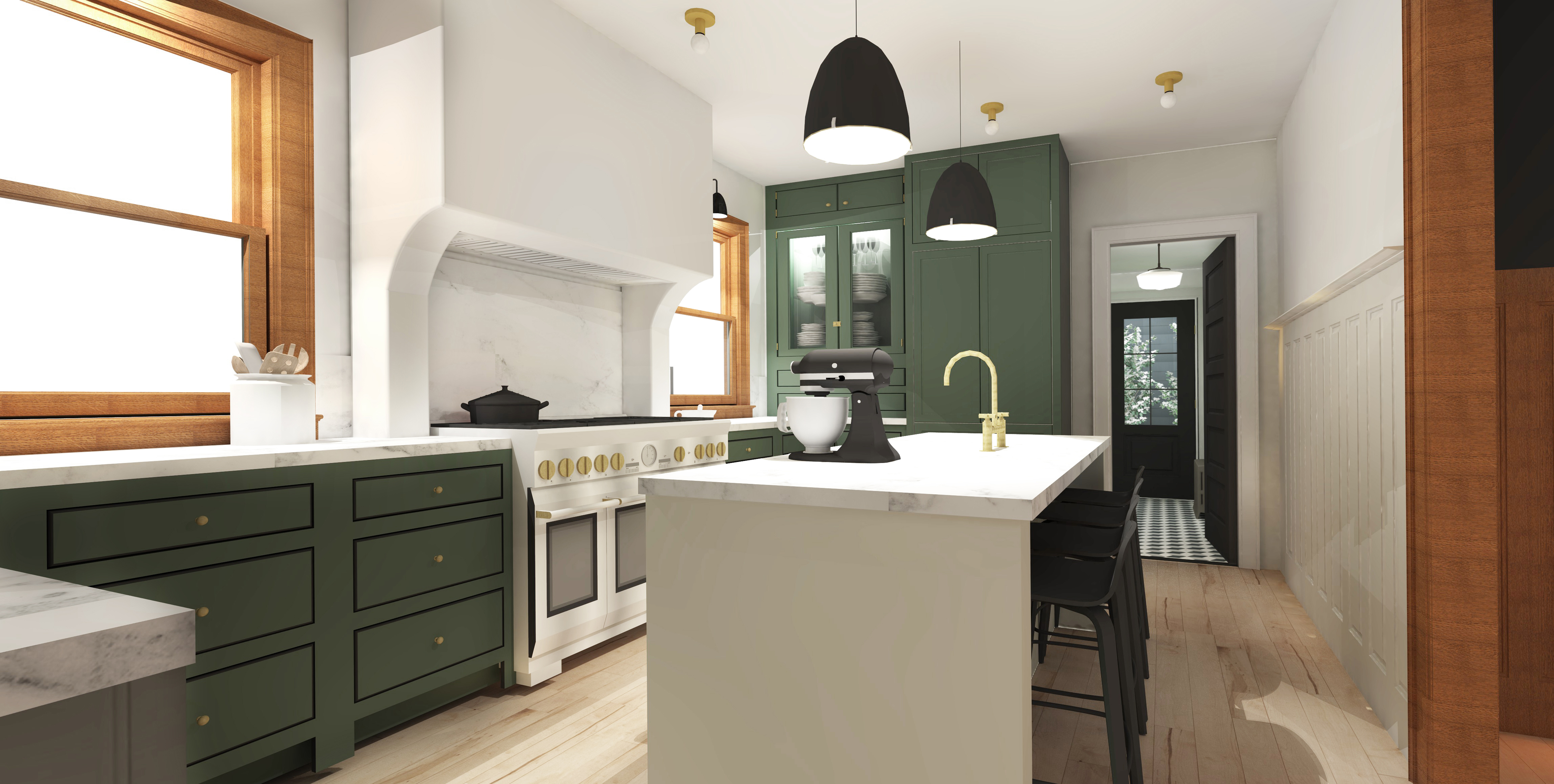 Sketchup 3D Rendering of Kitchen