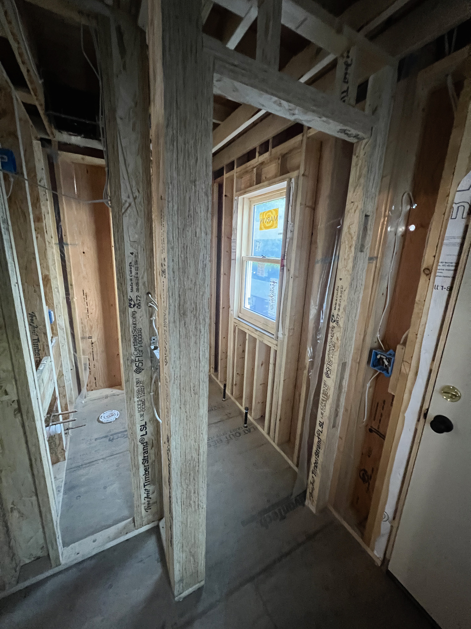 Windows are in - view into the bathroom