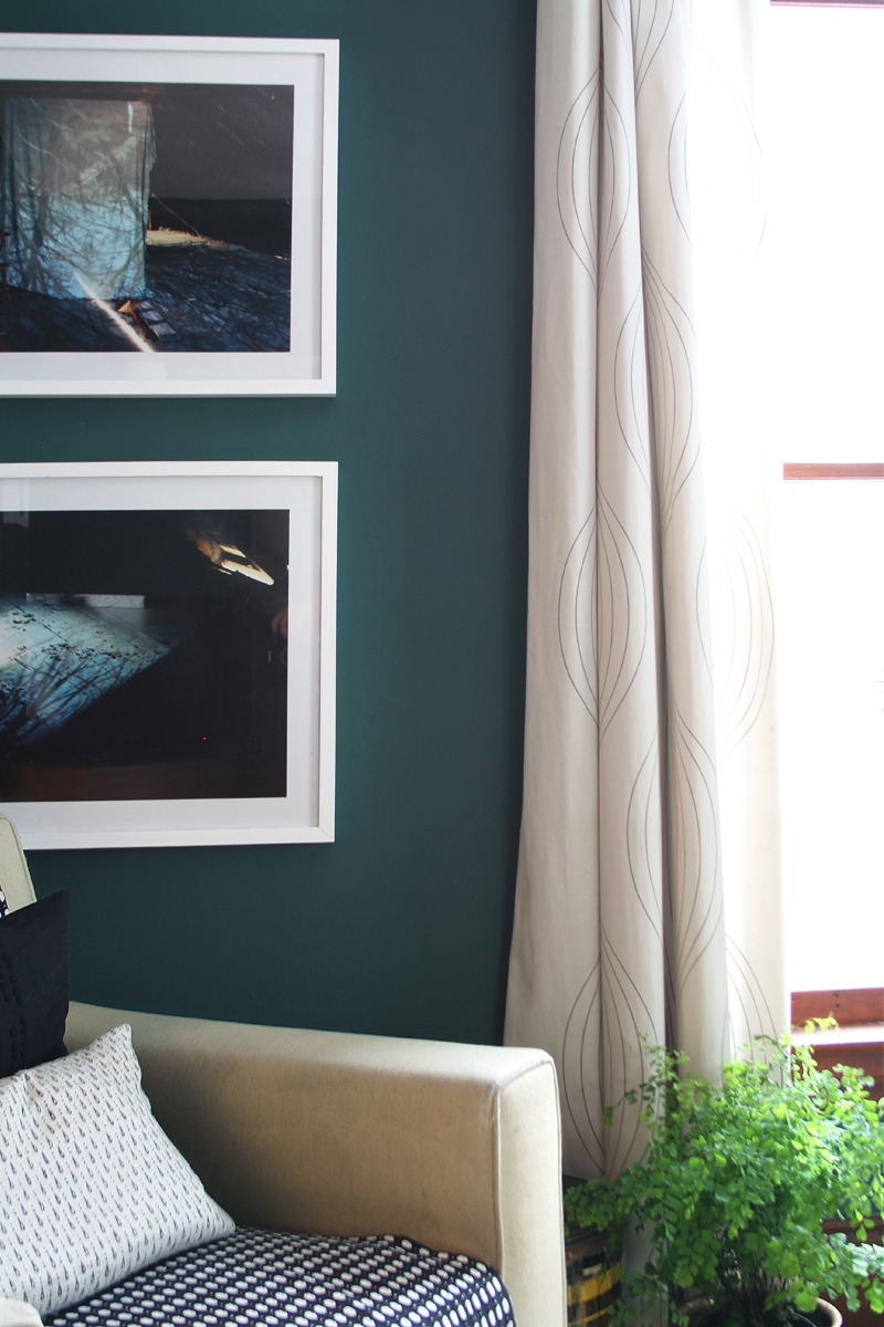 White Frames on a Dark Teal Wall