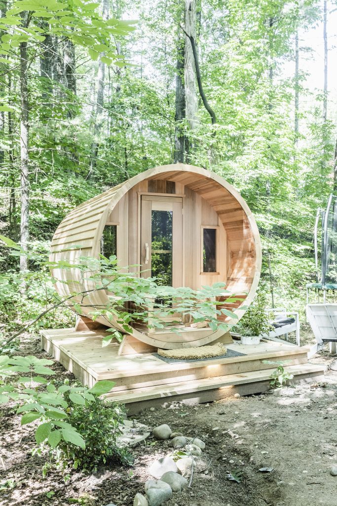 Barrel Sauna in the Woods