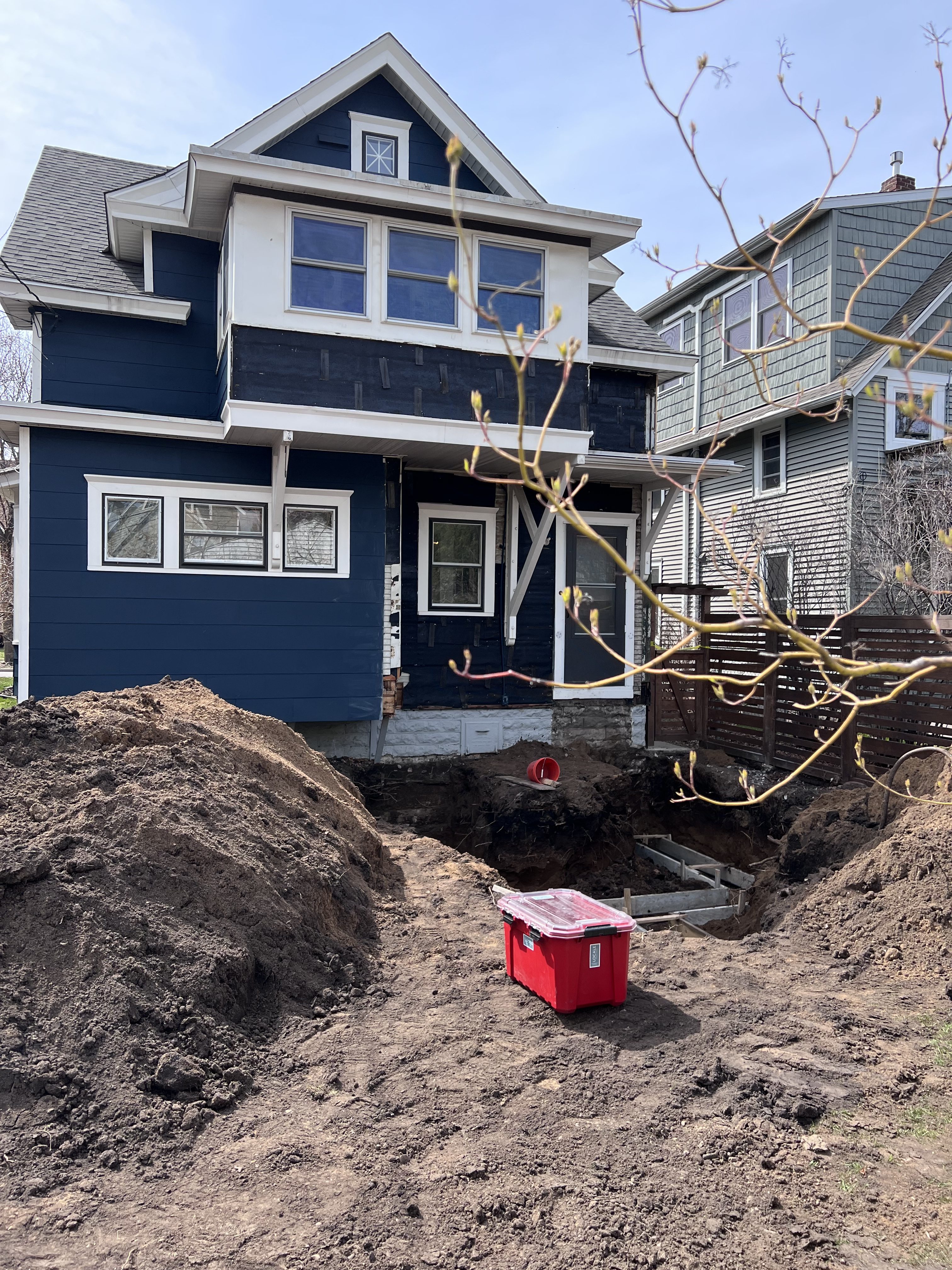 Giant Hole Dug for Footings and Foundation