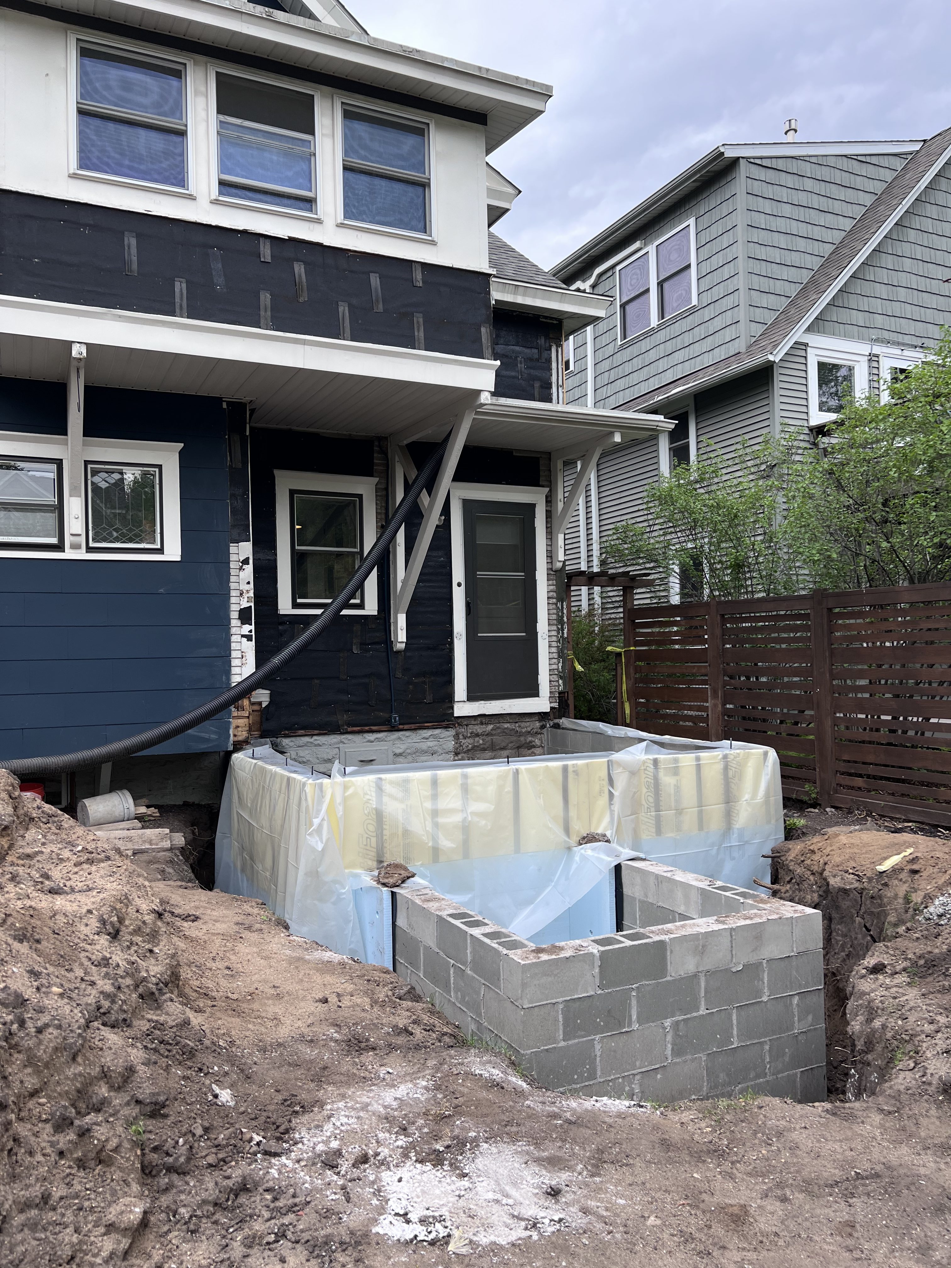 Foundation is water-proofed and insulated