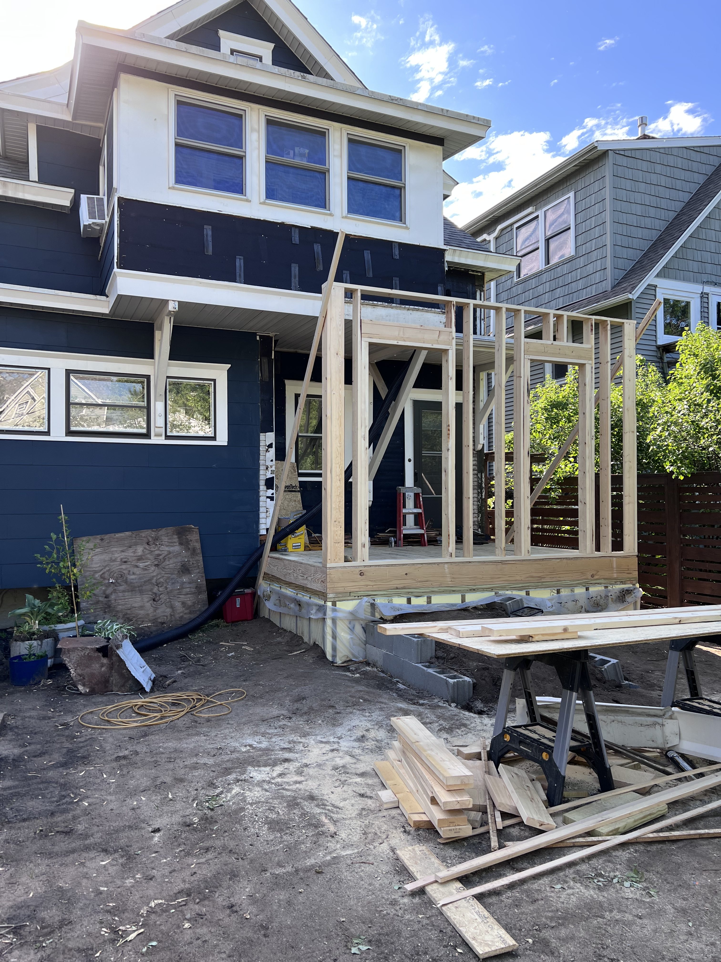 Framing Back Wall Door and Window Opening